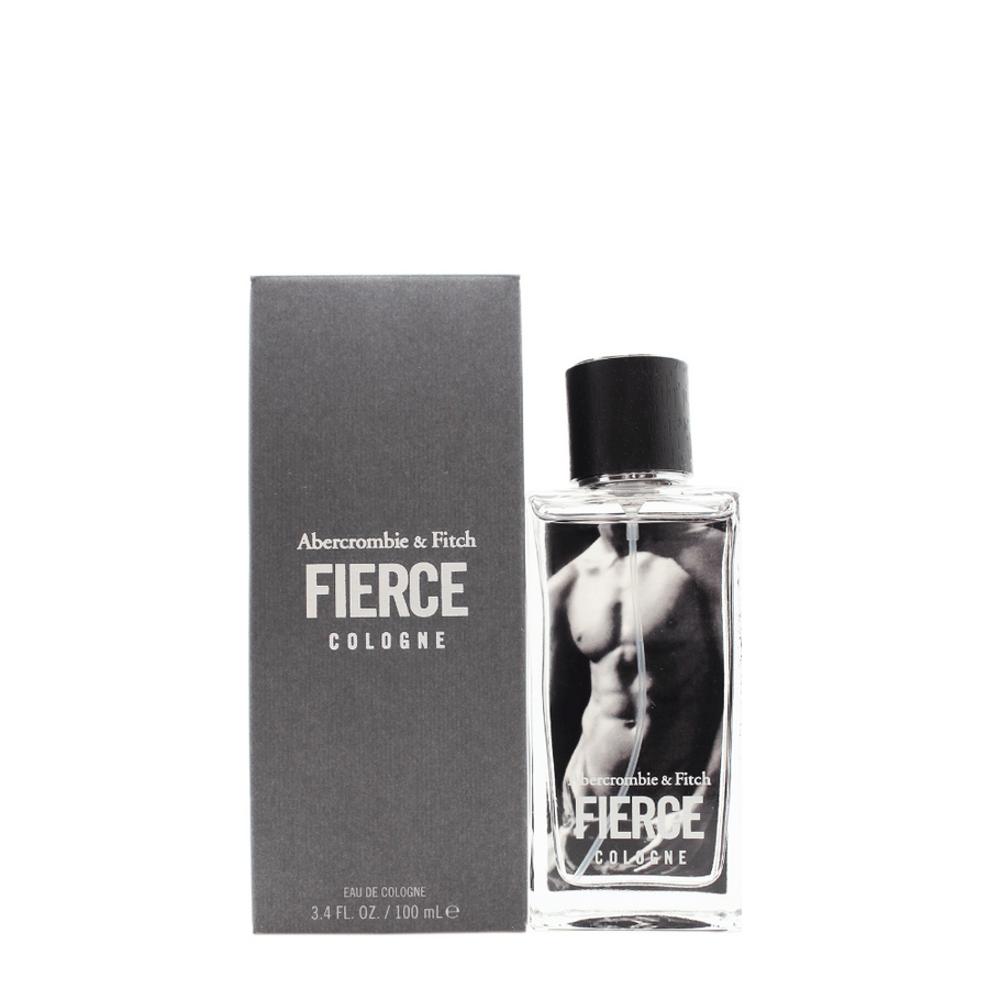 En flaska Fierce Eau de Cologne av Abercrombie & Fitch på vit bakgrund.