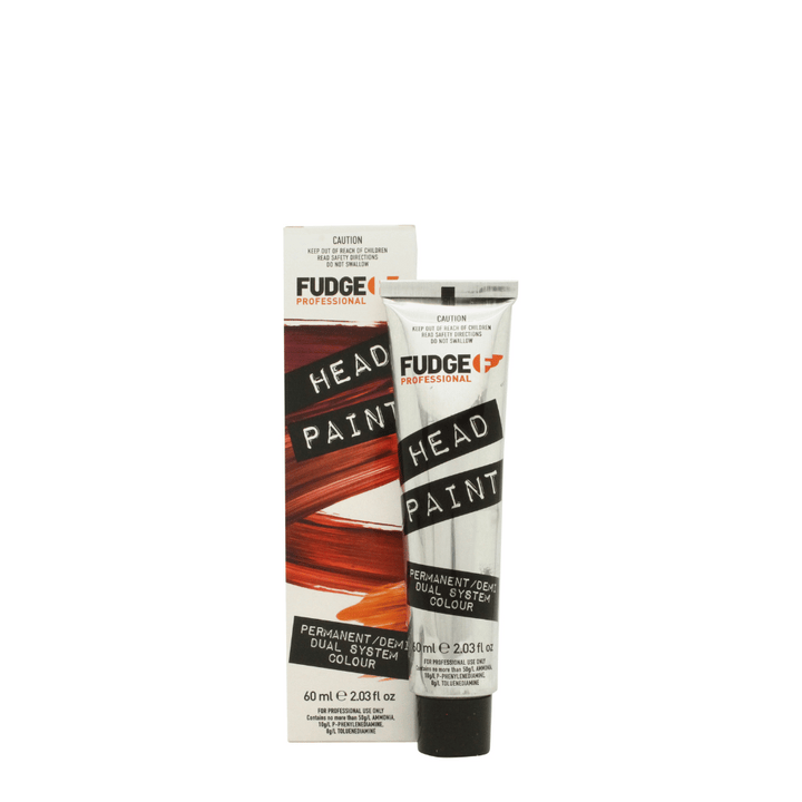 En tub Fudge Professional Color Headpaint med den innovativa Dual Color System Technology, presenterad på en ren vit bakgrund.